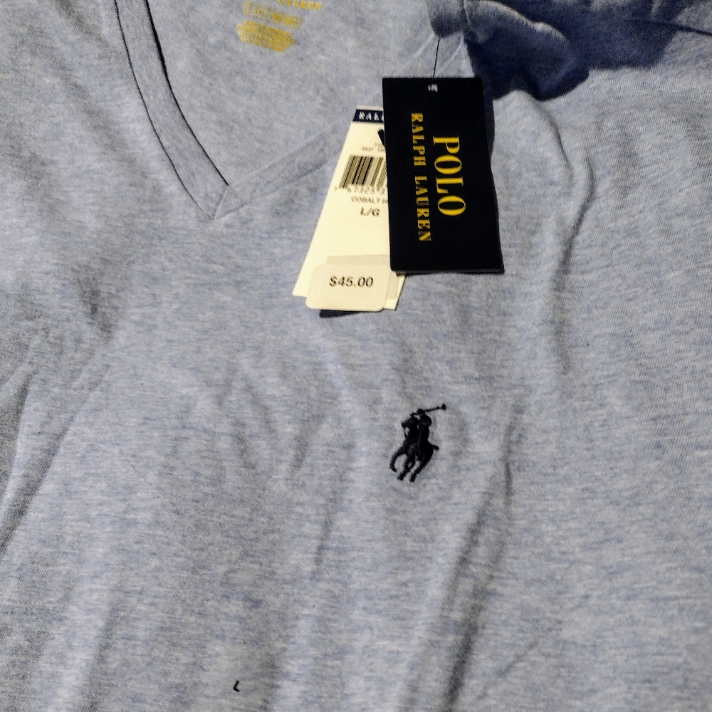 NWT❤️🔥$49 POLO by Ralph Lauren V-Neck T-shirt Men's Large - Picture 7 of 7